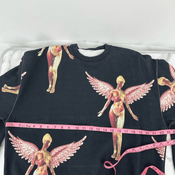 R13 Nirvana Printed Cotton Sweatshirt Unisex Size XS Oversized Angel Graphic NWT - Picture 9 of 12